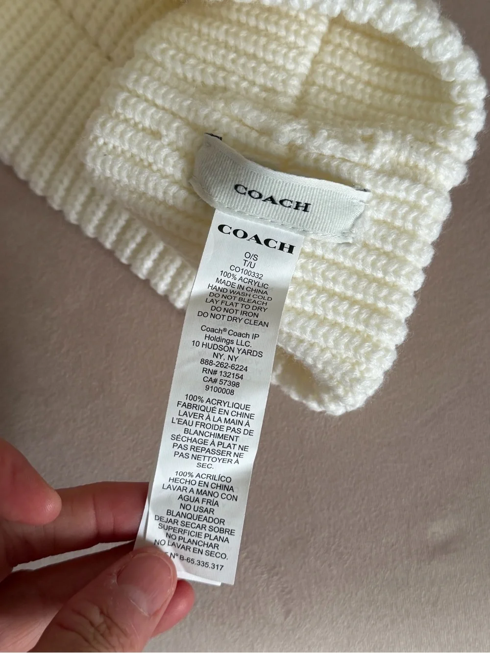❄️COACH❄️ Logo Headband in Cream